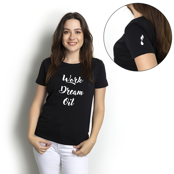 Camiseta con frase negra mujer te vi aqua green optician