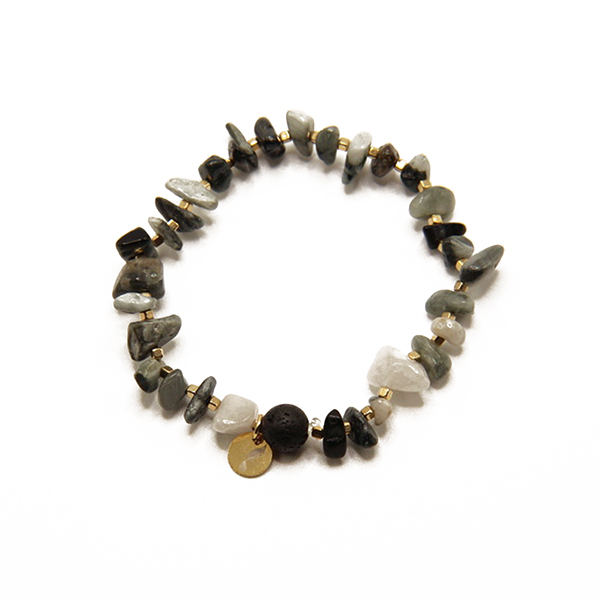 Grey Chip Bead Bracelet  