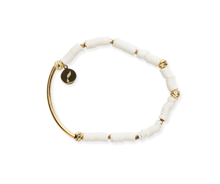 White + Gold Bead Bracelet 